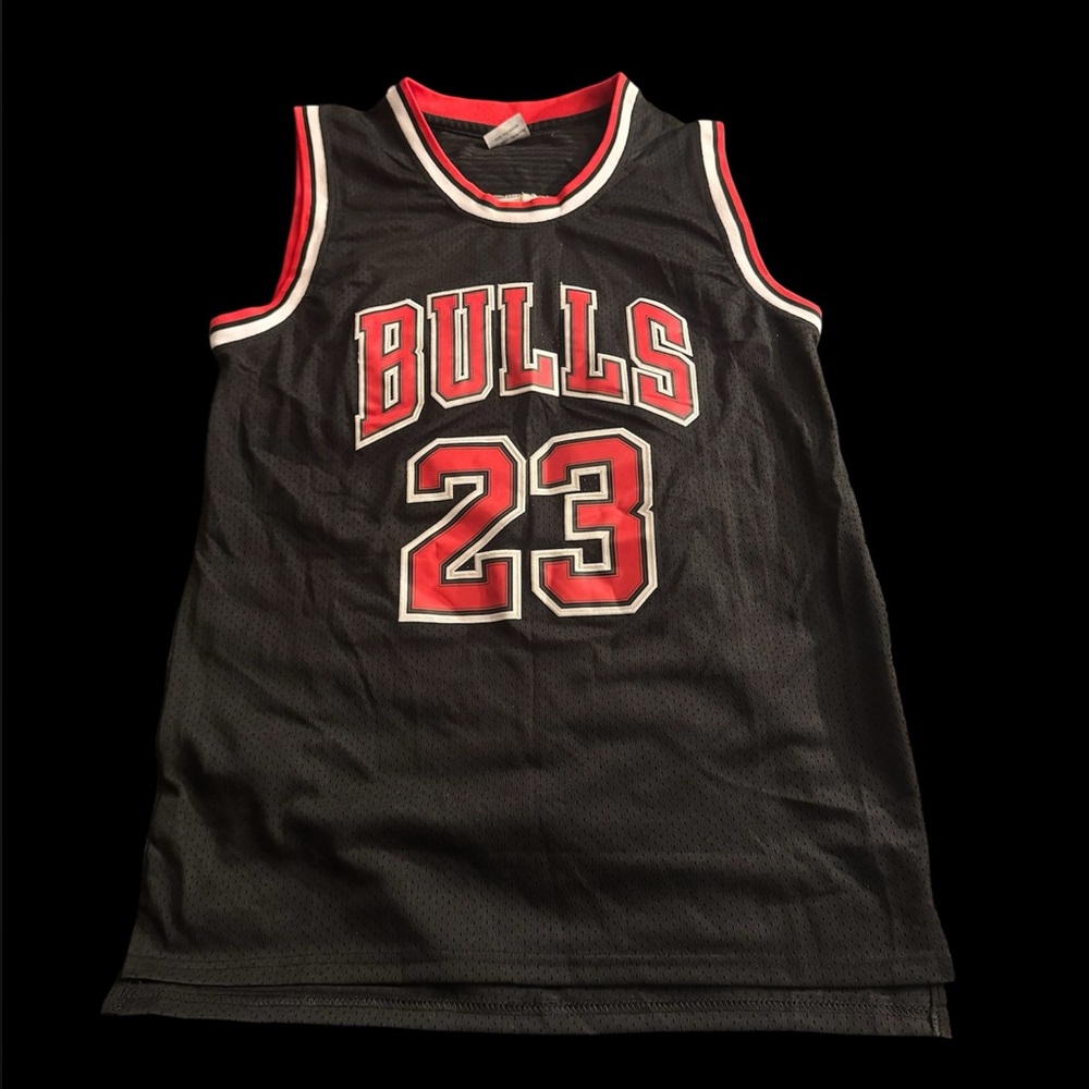 Stitched Black Bulls Jersey (Michael Jordan 23)